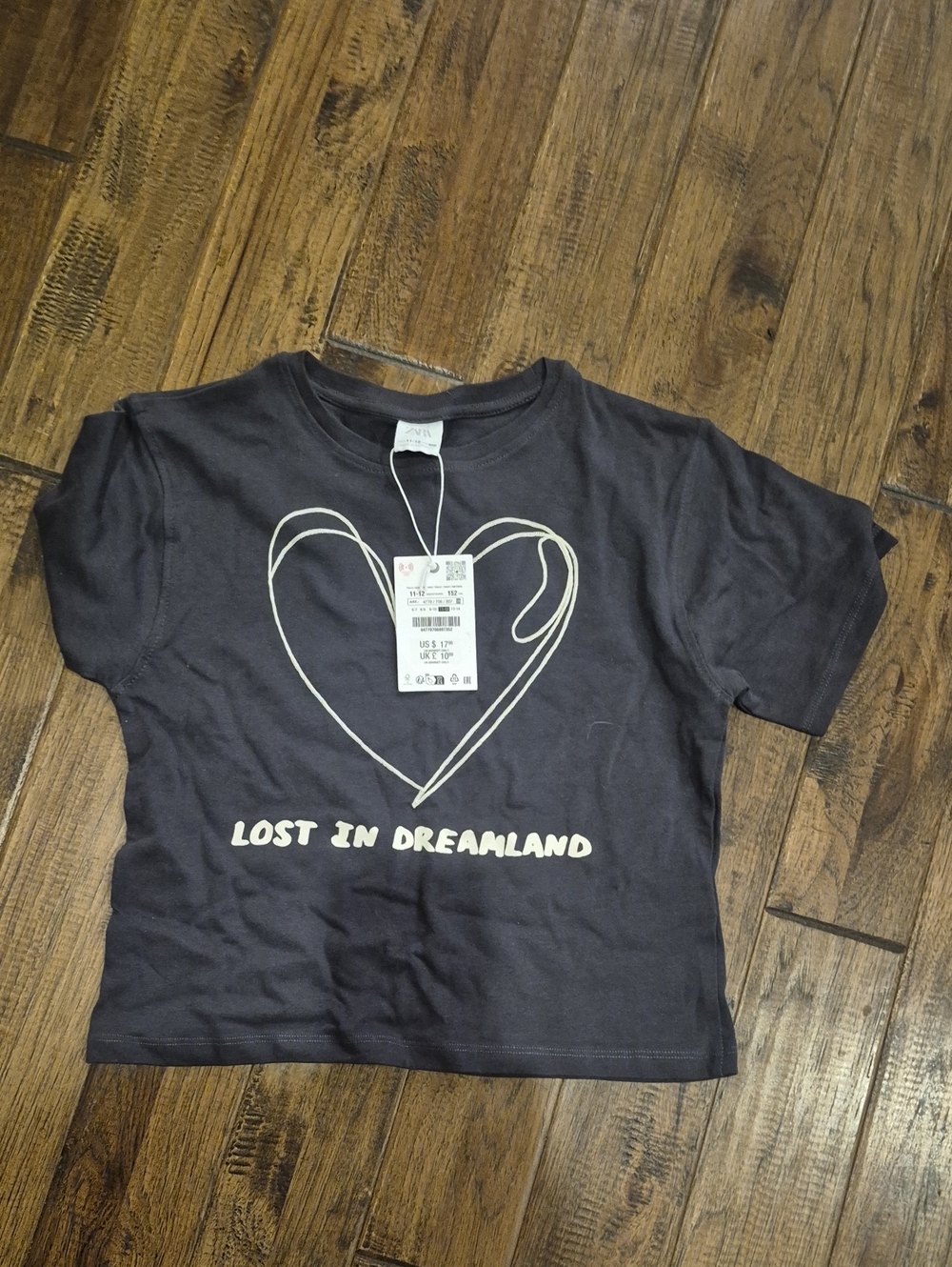 Zara Kids Grey T-Shirt, Sz 10-12